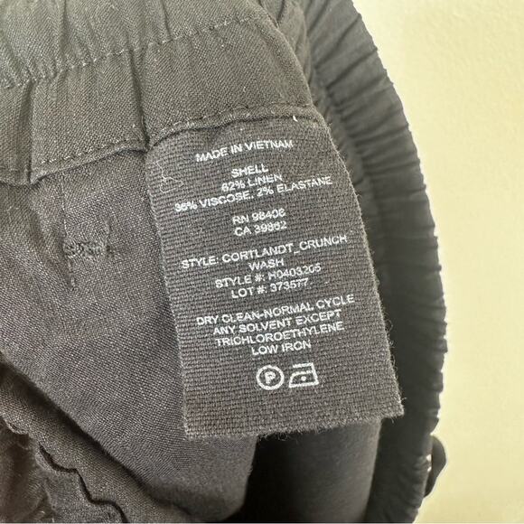 Theory Cortland Joggers Womens 12 Black Linen Casual Minimalist Pull On Pants - Picture 9 of 10